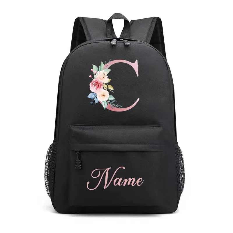 Mochila Nome Personalizado para Mulheres, Alta Capacidade, Impermeável, Mochila Universitária, Moda, Laptop, Mochilas Escolares, Cute Girl Travel Book Bag