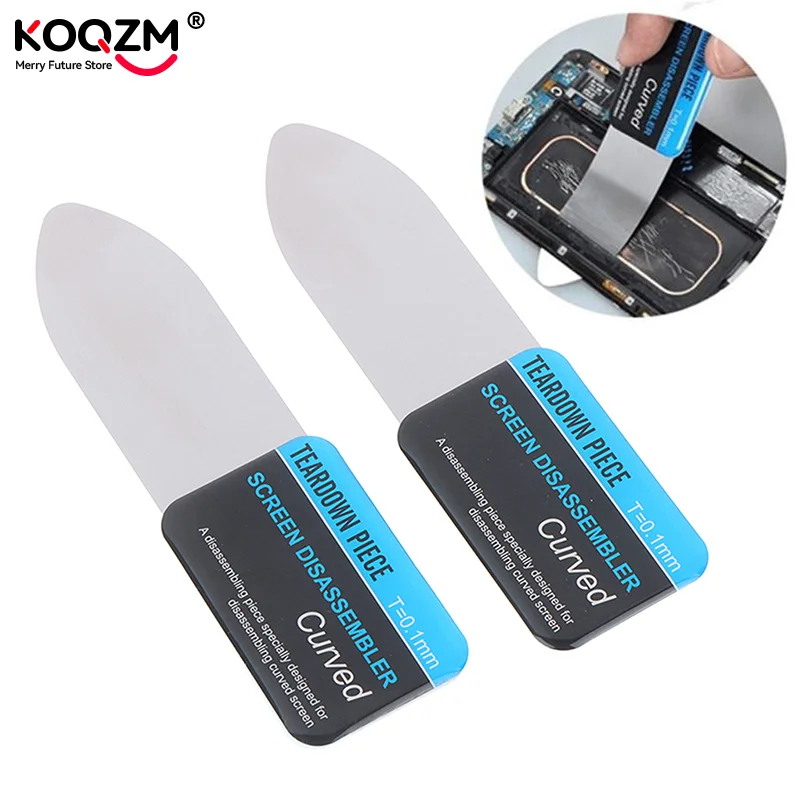 1/2/5pcs Mobile Phone Curved LCD Screen Spudger Opening Pry Card Tools Ultra Thin Flexible Mobile Phone Disassemble Steel Metal