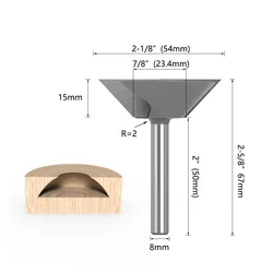 1pc 8mm Shank Dovetail Joint Bottom Cleaning Router Bit Woodworking Engraving Clean Bit Milling Cutter for Wood