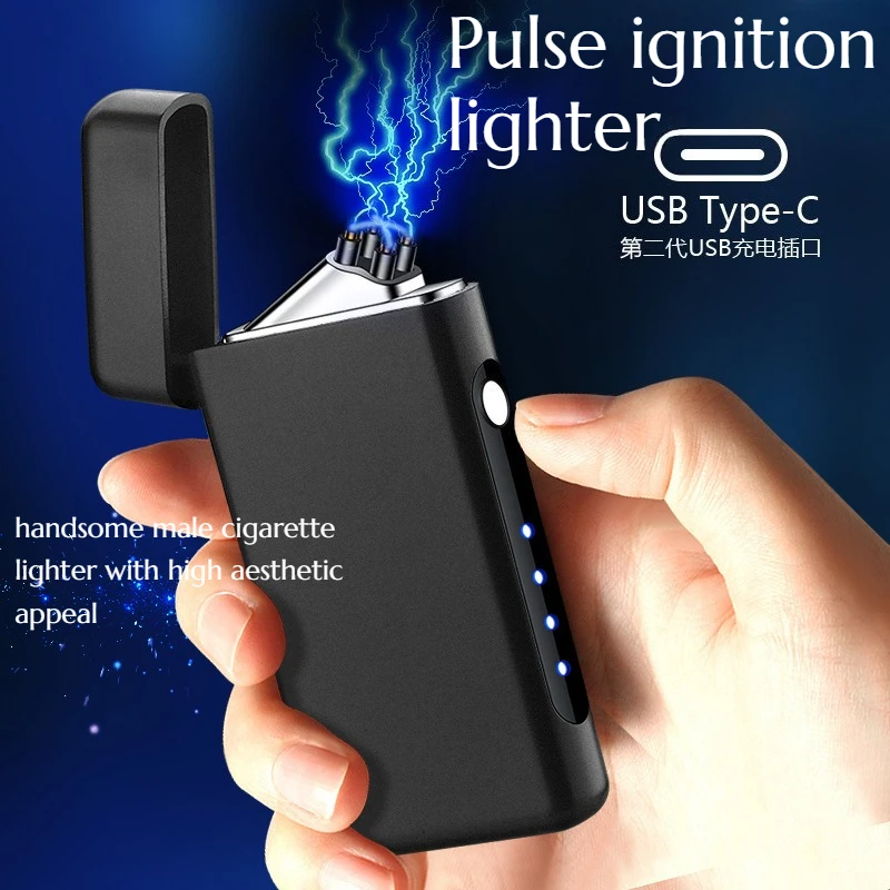 

NEW Windproof Dual-fire Electric Arc Burst Lighter Portable Charging Model High Appearance Quality Men's Lighter Gift