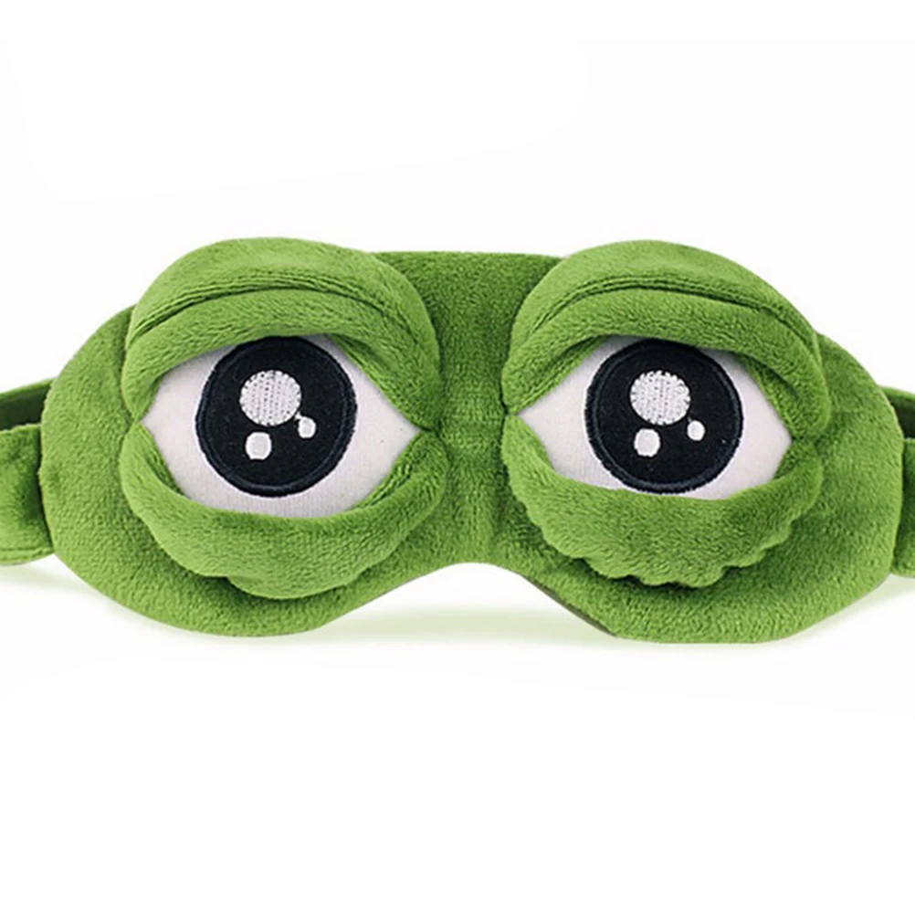 1pc 3D Sad Frog Sleep Mask Natural Sleeping Eyeshade Cover Shade Eye Patch Women Men Soft Portable Blindfold Travel Eyepatch
