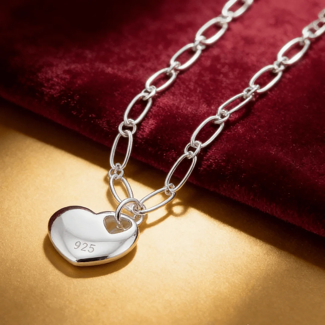 Charms 925 Sterling Silver Heart Bracelets for Women lady Wedding Lover Gift Party Fashion Jewelry