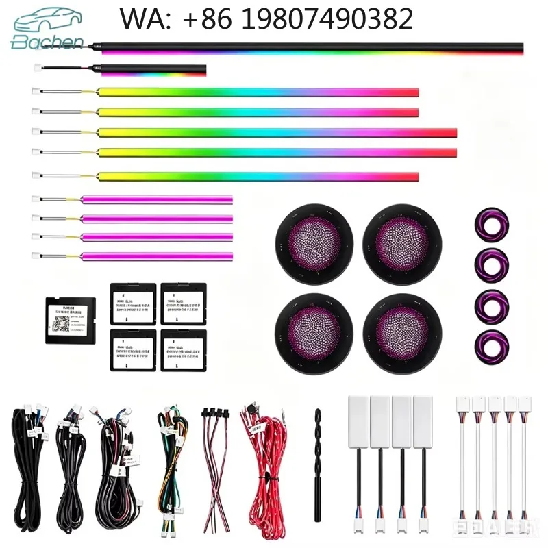 X6 G06 Speaker Cover RGB Dynamic LED Atmosphere Strip, 64 Color Interior Ambient Lamp Fit Large SUV Door Trim Air Vent Upgrade P