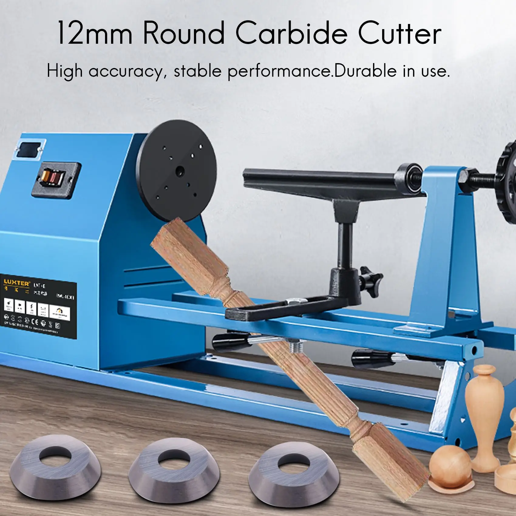 Inserção de cortador de carboneto redondo premium de 10 peças de diâmetro 12 mm se encaixa para torneamento de madeira Ci3