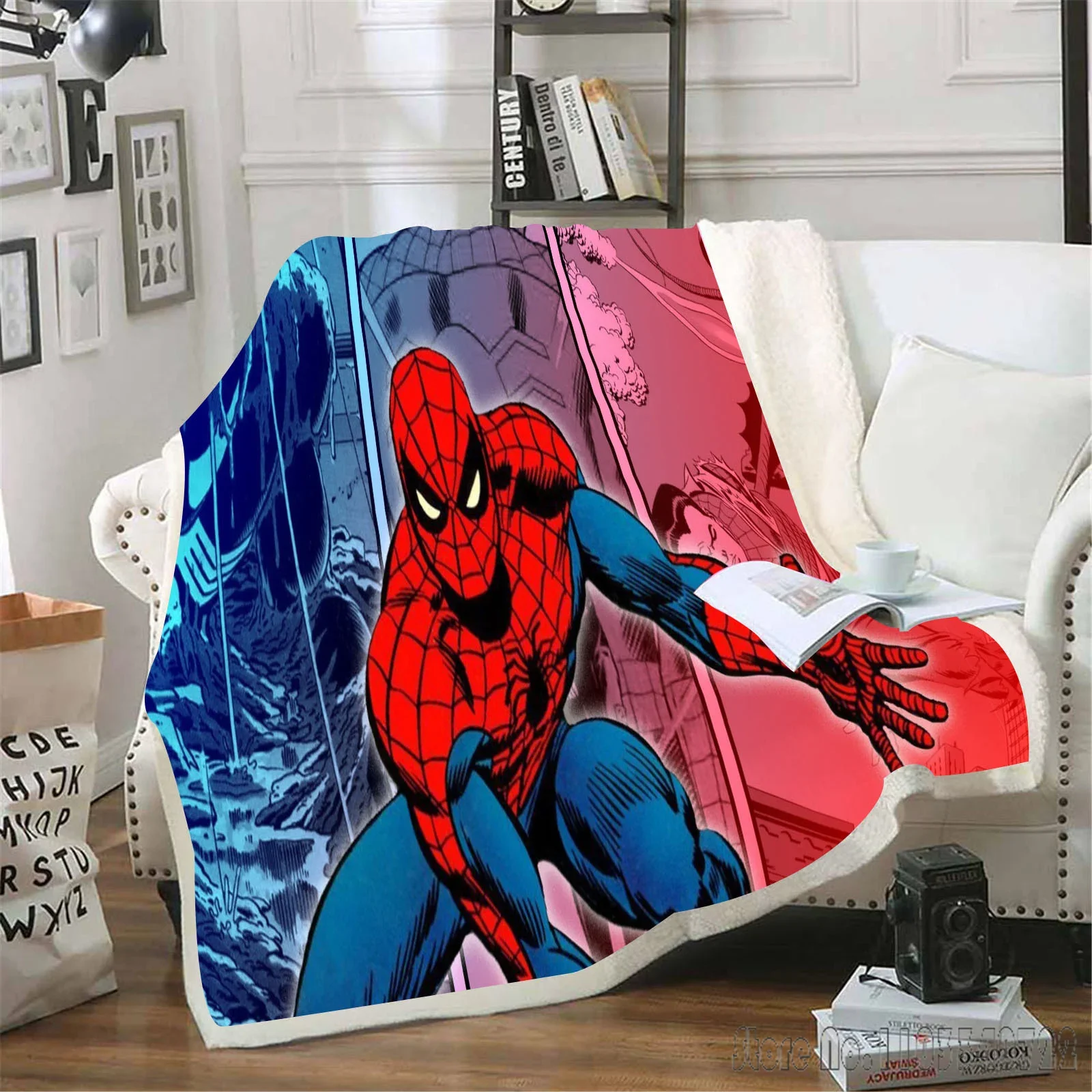 Homem-aranha fotos dos desenhos animados cobertor impresso para crianças lancias fofas kawaii peludo reativo marvel pelúcia personalizado menino adulto presente