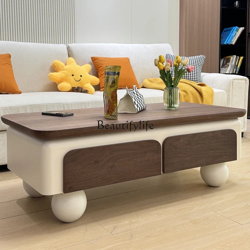 

yj32 French cream style coffee table living room household small apartment medieval Internet celebrity cute creative