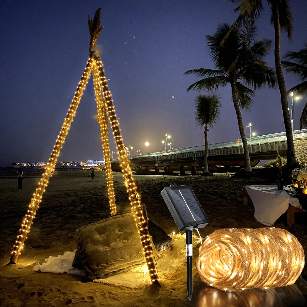 100-200 LED Solar Light Outdoor Garden Fairy String Light 8 Modes Led Twinkle Waterproof Lamp for Christmas Patio Tree Party