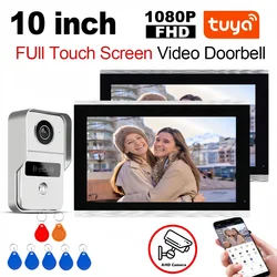 10 Inch 1080P Tuya Smart Wireless Wifi Video Entry Intercom System With Wifi Doorbell Camera RFID Card Unlock Home Apartment