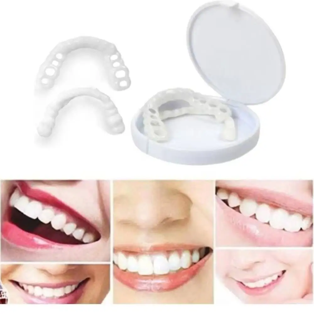 9 Pairs Smile Whitening Teeth Snap Cap Denture Care Whitening Alternative Smile Snap Tooth  False Teeth for Men and Women CK848