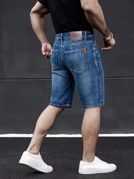 2026 Summer Shorts Jeans Men Denim Pants Stretch Dark Blue Fashion Design Men's Jeans Slim Straight Male Short Jeans Hombre 5 2026 Summer Shorts Jeans Men Denim Pants Stretch Dark Blue Fashion Design Men's Jeans Slim Straight Male Short Jeans Hombre 5
