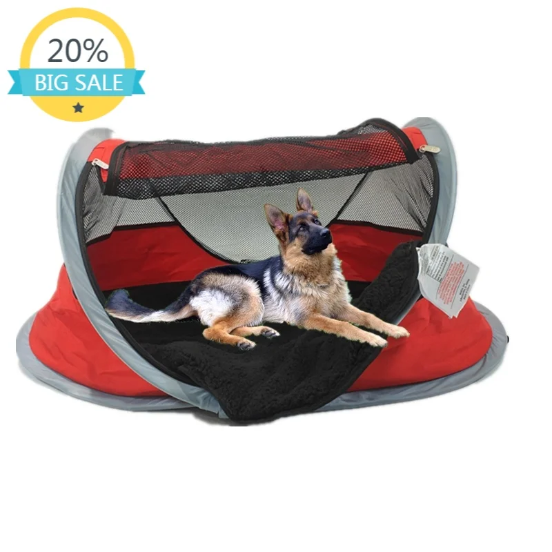 Pop‑Up Lounger Playpen Tent For Dog Cat With Mesh View For Deck Use