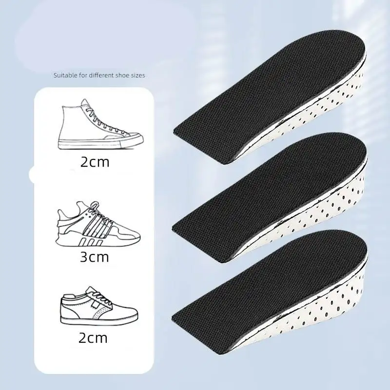 1/2Pair Height Increase Half Shoe Insoles Heel Insert Sport Cushion EVA Foam Heel Lifting 2/3/4CM Taller Invisible Height