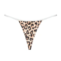 Tanga Sexy de Algodón para Mujer, Tanga de Tiro Bajo, Tanga de Leopardo, Bragas