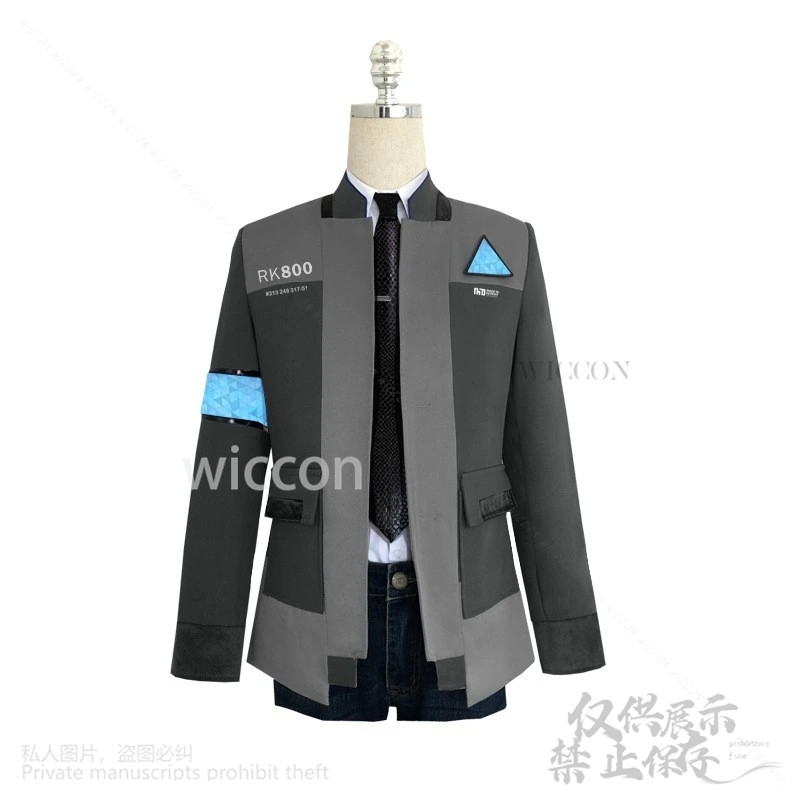 Anime Game Detroit Become Human Cosplay Connor RK800 Costume Suit Uniform Tail Wigs For Man Boys Halloween Christmas Roleplay