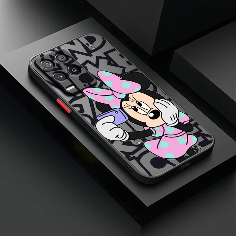 Fashion Disney Mickey Minnie For OPPO Reno 8T 8 7 6 5 Z F SE Pro Plus Lite TPU Shockproof Frosted Translucent Phone Case