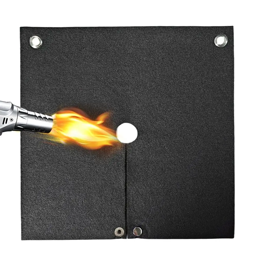 12x12 Inch Welding Blanket 5mm Thick Black Color Fireproof Welding Mat Heat Barrier Flame Resistant Up to 3000℉ Heat Shield Mat