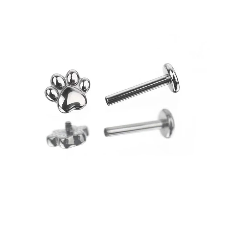 1 قطعة الفولاذ المقاوم للصدأ الدب باو الشفاه مسمار الحلو لطيف بسيط Labret ثقب فضي اللون الغضروف Ins موضة مجوهرات للجسم هدايا
