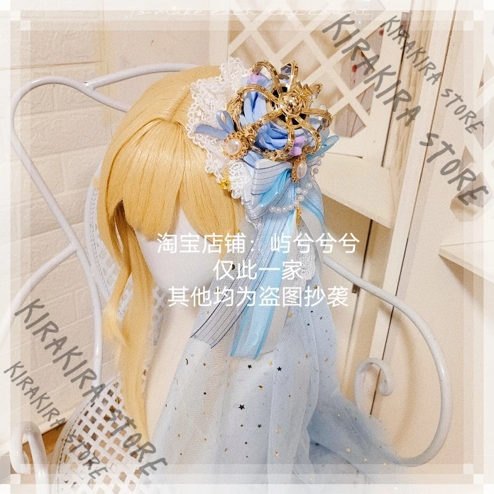 Genshin تأثير لومين أنيمي فتاة قبعة لوليتا دبوس الشعر بانج مقاطع رائعتين الانفجارات تاج الشعر اكسسوارات Kawaii أغطية الرأس الحلي