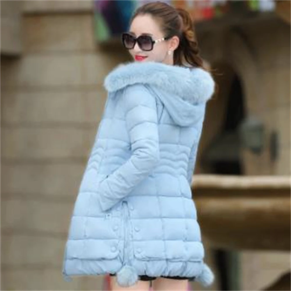 2024 Faux Fur Parkas Women Down Jacket Plus Size Womens Parkas Thicken Outerwear hooded Winter Coat Female Jacket Cotton padded