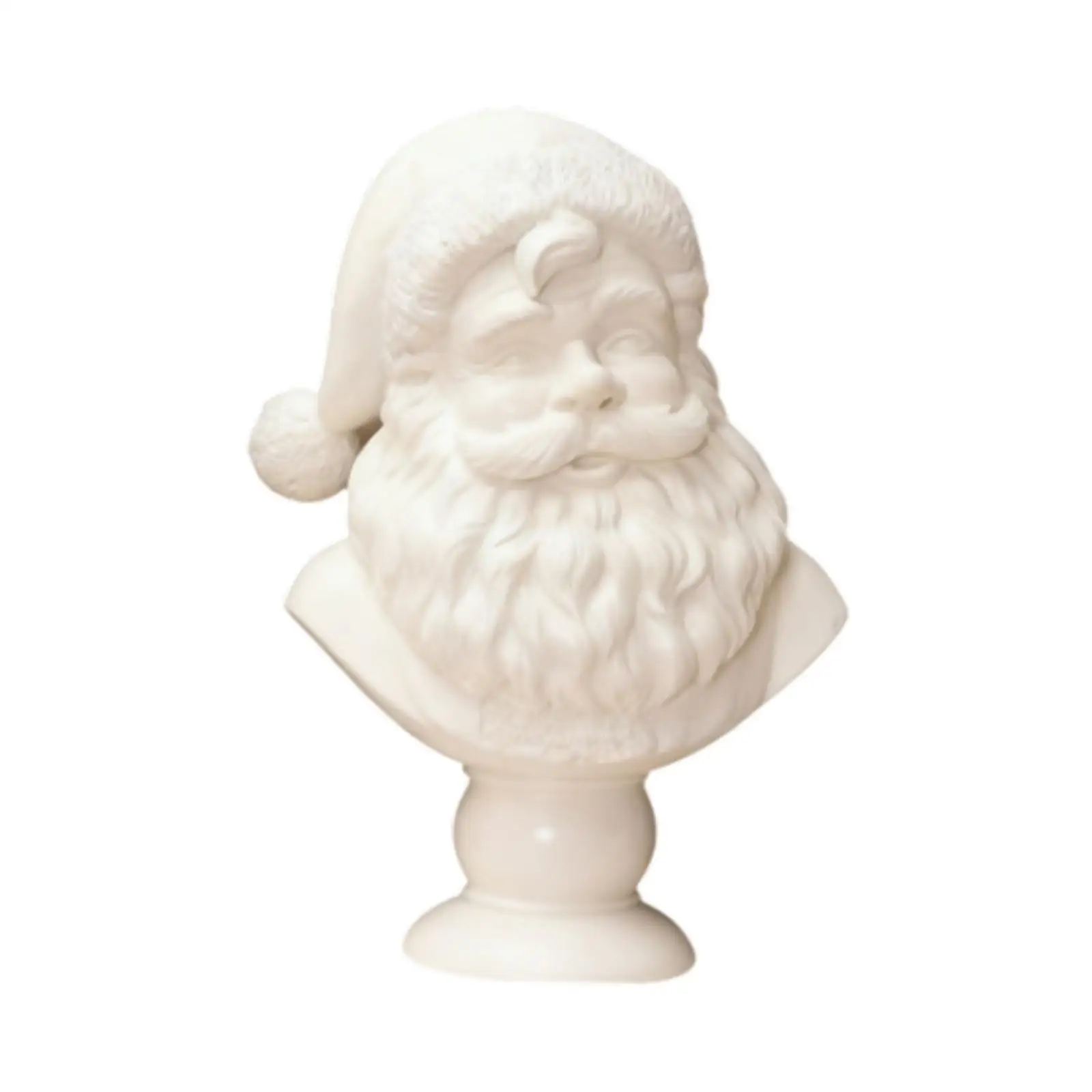 Elegant Resin Santa Bust Figurine Christmas Ornament for Holiday Decorations Home Table Display Gift Collectible