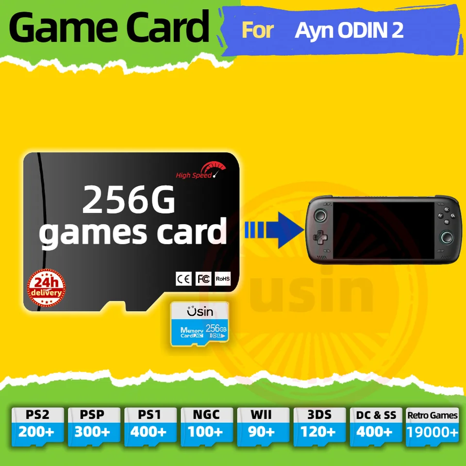 256GB SD Card for Ayn Odin 2 Retro Gaming Console
