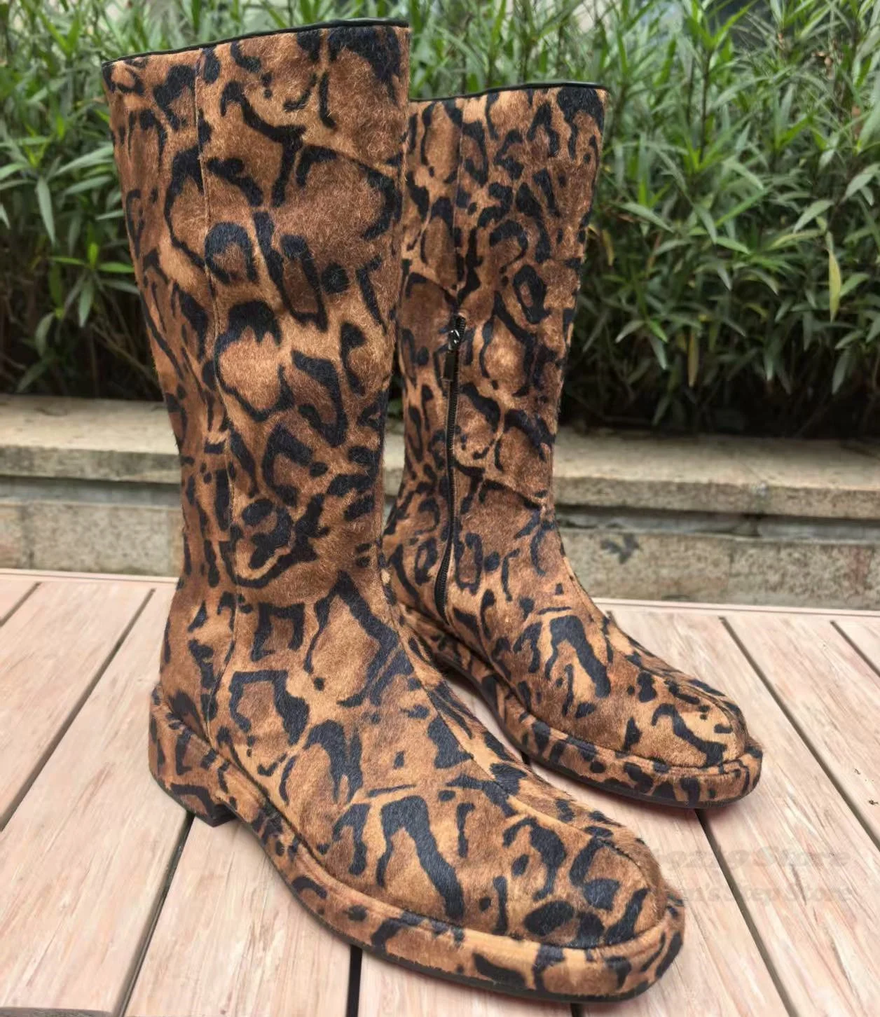 Marrom camurça leopardo impres - Men'S Shoes Zipper avaliação e preço