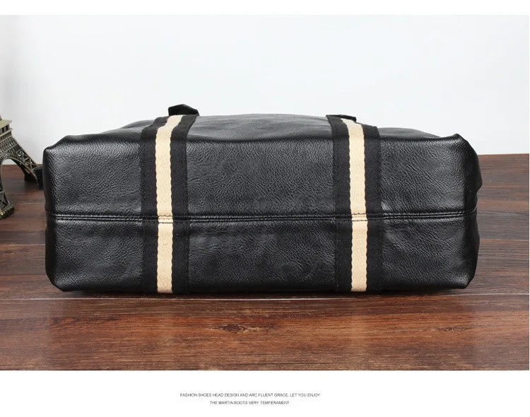 Maleta de couro PU masculina, bolsa de ombro elegante