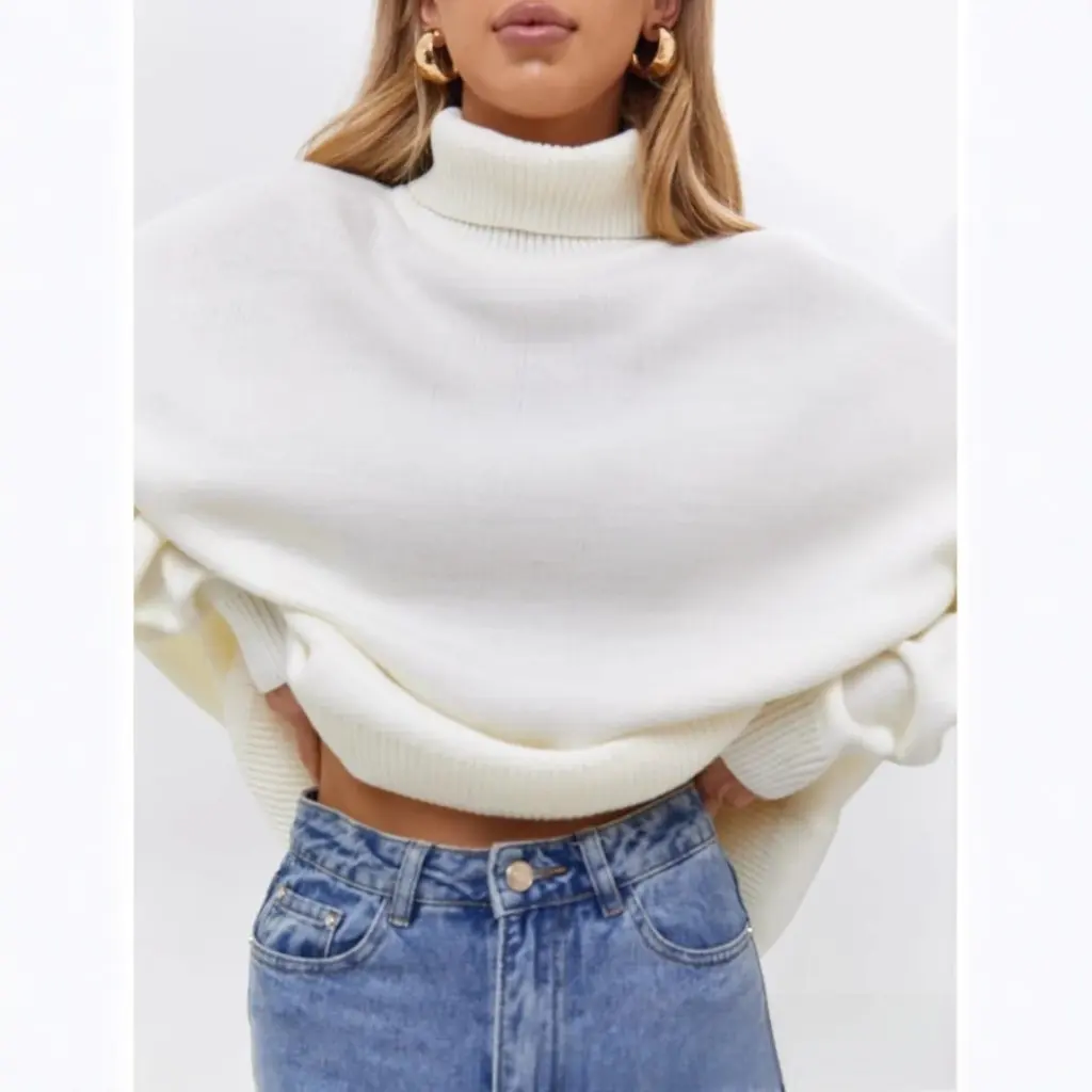 

Women's Loose Turtleneck Knitted Pullover Sweater European American Style Russian Autumn Winter Lazy Bottoming Shirt Top