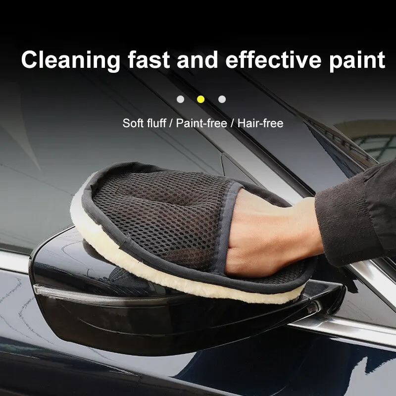 1 Pcs Good Microfiber Wool Soft Auto Car Washing Glove Cleaning Car Cleaning Glove Motorcycle Washer Care Car Paint