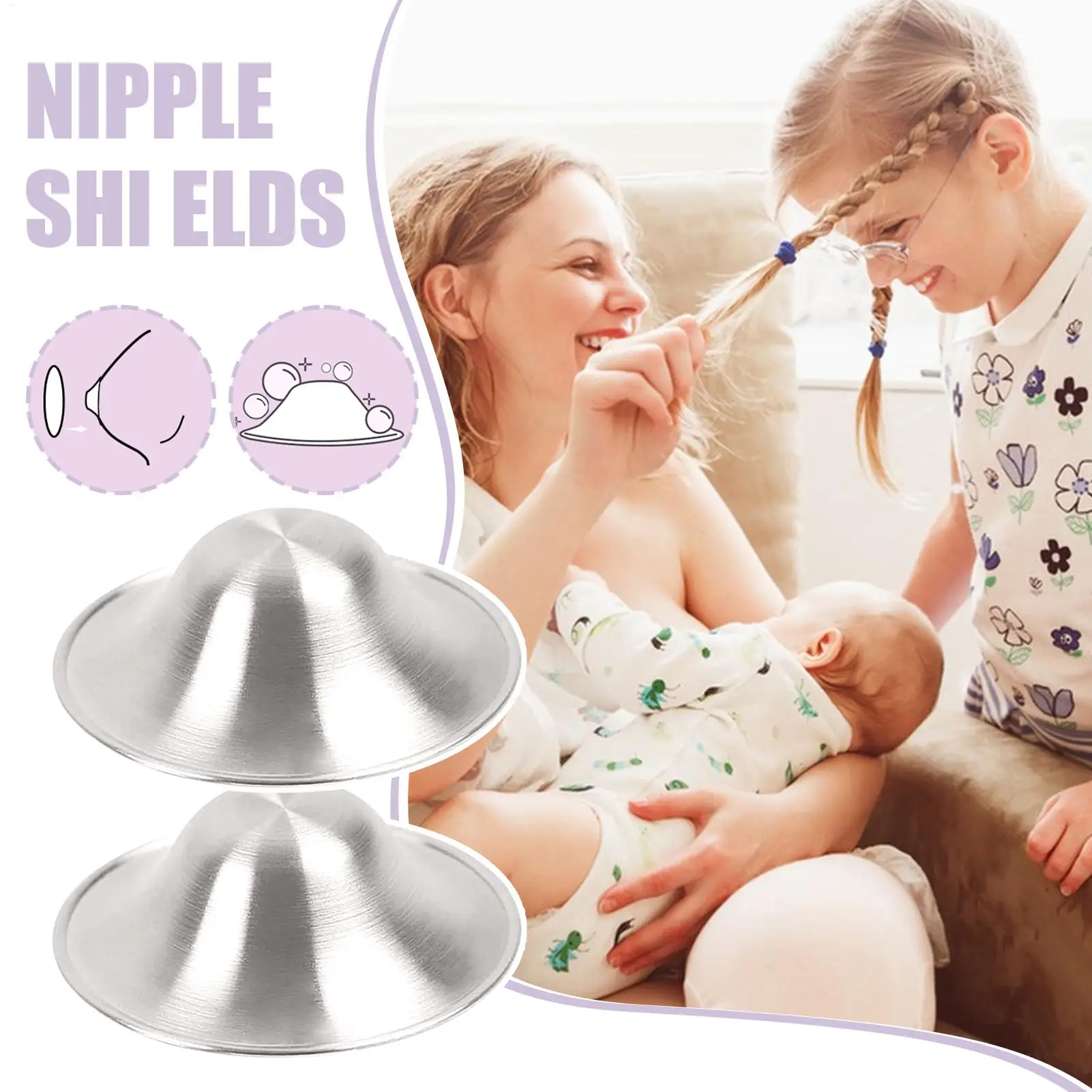 الحلمة درع الثدي للتمريض أغطية الحلمة المعدنية للرضاعة الطبيعية لينة مريحة البرازيلي درع يغطي للتغذية رعاية أمي