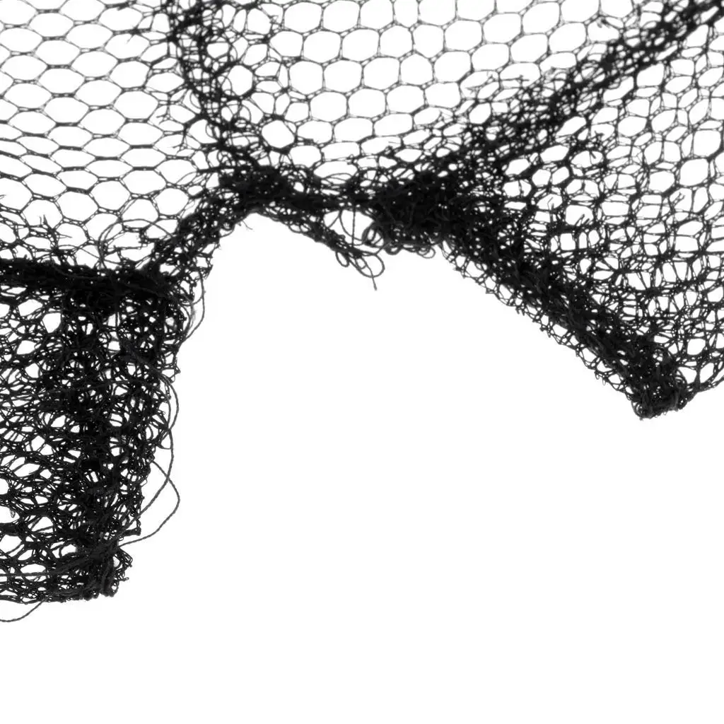 Fishing Net Nylon High Density Brail Foldable Landing Mesh Black Netting for River Trout Bass