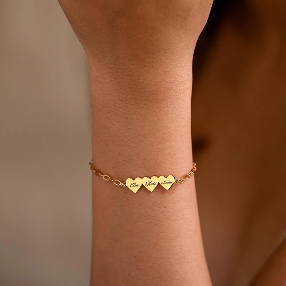 تخصيص الحب نحت اسم سوار، شخصية الفولاذ المقاوم للصدأ للماء زوجين سوار، هدية عيد الميلاد الأسرة