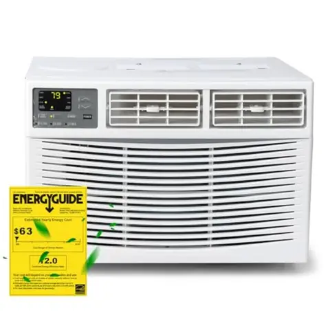 8000 BTU Window Air Conditioner with WiFi for Up to 650 Sq.Ft. Room Cooling Smart Remote and App Control SelfEvaporation Techno