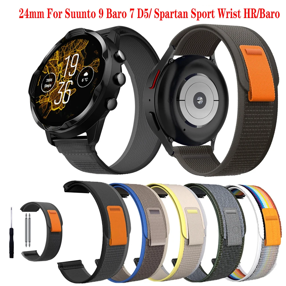 24mm Trail Loop Nylon Strap For Suunto 9 7 Baro/Suunto D5 Spartan Sport Wrist HR/Baro Smart Watch Replaceable Band Correa Belts