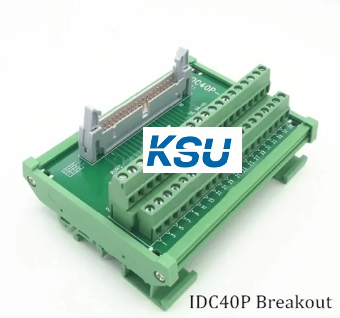 IDC40P IDC 40 Pin Male Terminal Block Breakout PLC Relay Terminals DIN Rail Mounting Adapter Connector