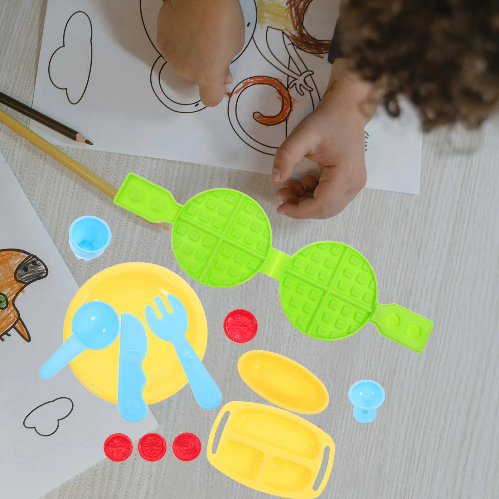 1 مجموعة قوالب الطين الملونة لأدوات البلاستيسين الصديقة الإبداعية لتقوم بها بنفسك مجموعة قوالب خفيفة الوزن متينة الشكل قطع لفة اللعب #5