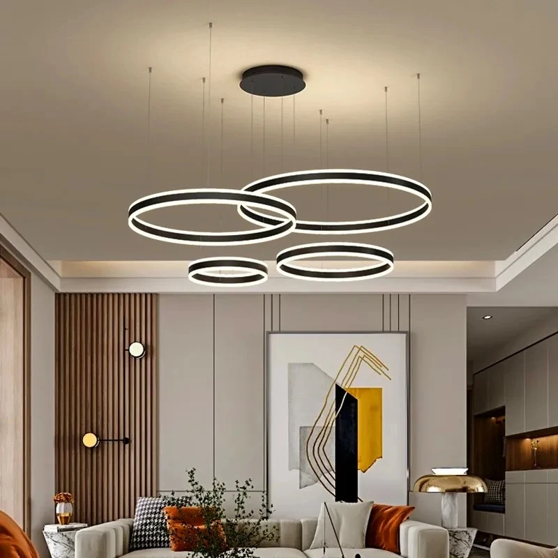 Modern Led Ceiling chandelier Gold Black Coffee Chandeliers room decor for Bedroom Dining Living Room Luxury Home Decoration