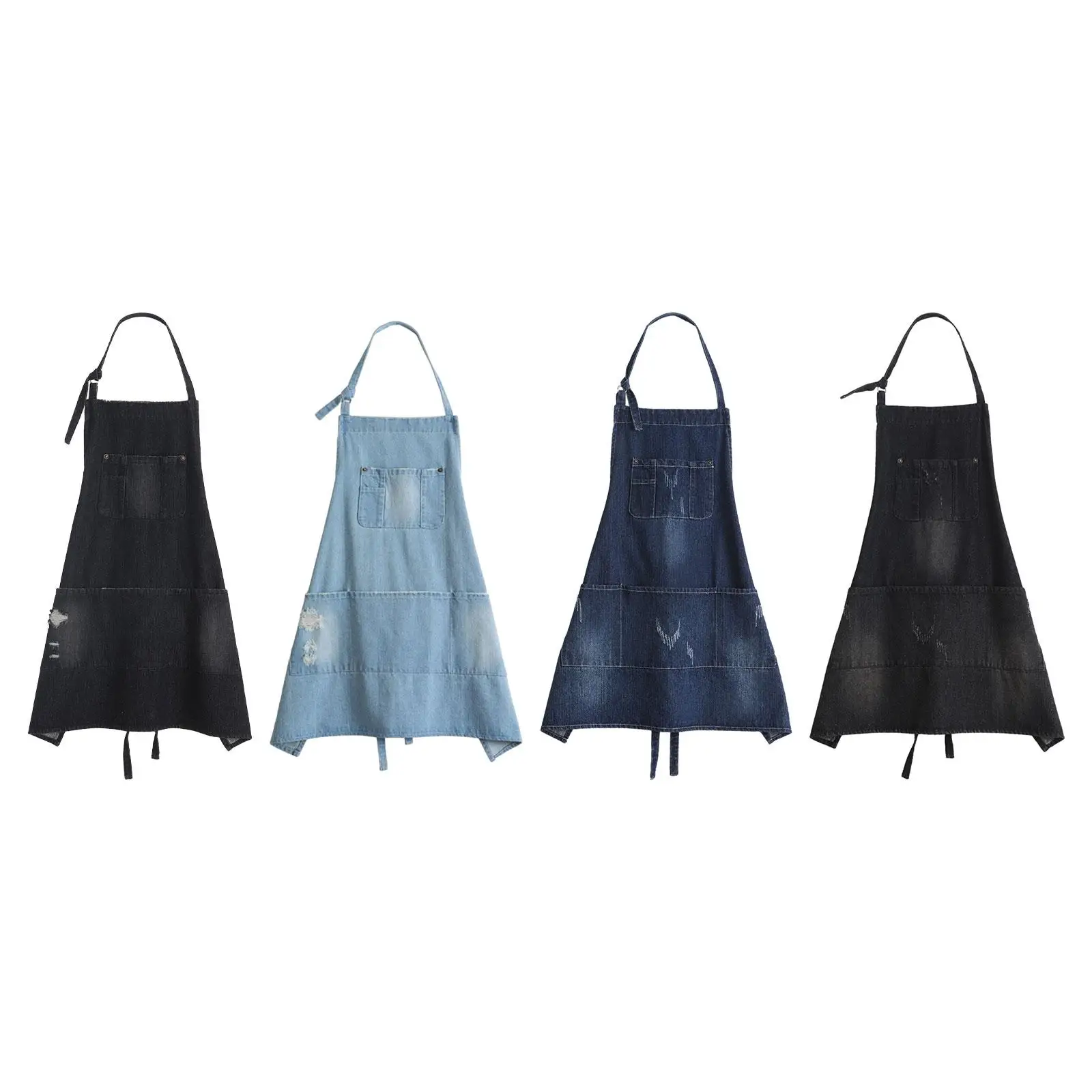 Denim Apron Tall Bib Apron Washable Work Apron Kitchens Chef Apron for Potters