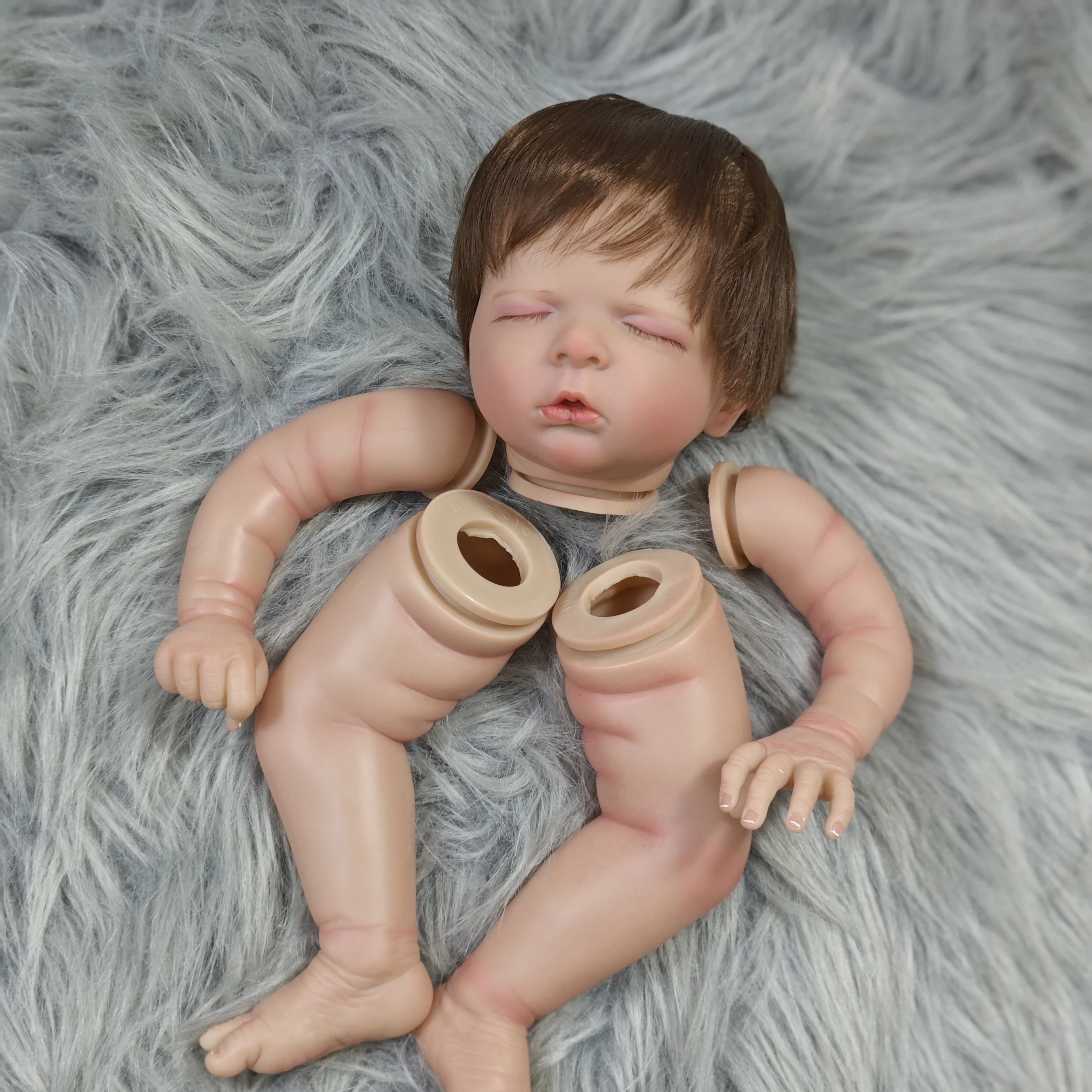 20 بوصة رسمت بالفعل بيبي تولد من جديد دمية عدة لويزا مع زرع الشعر أجزاء الدمية اليدوية ثلاثية الأبعاد الجلد لتقوم بها بنفسك لعب لصبي الفتيات lol