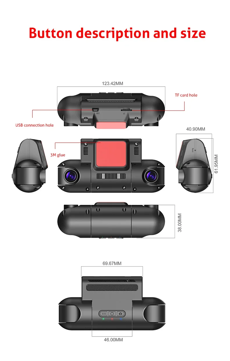 Full HD Auto Kamera Recorder Universal Auto Black Box 360-Grad-Autokamera-Recorder für umfassendes Situations bewusstsein