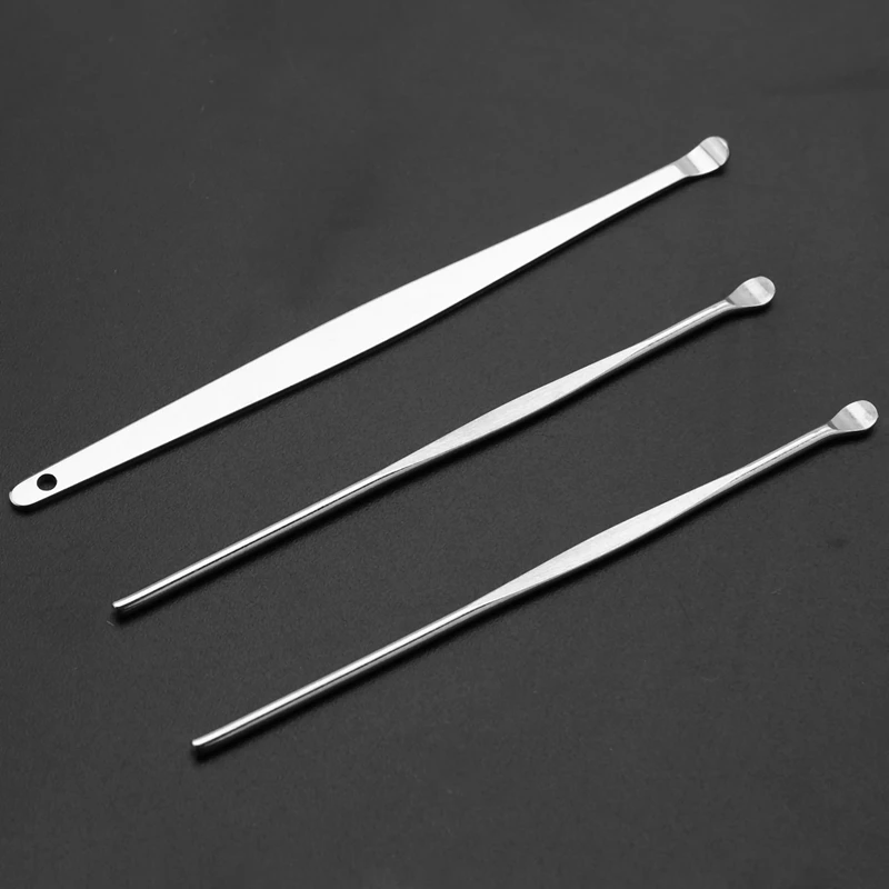 6 Stuks Oor Pick Set Roestvrij Staal Oorspruit Curette Remover Oorreiniger Lepel Spiraal Oor Schoon Gereedschap Met Koffer