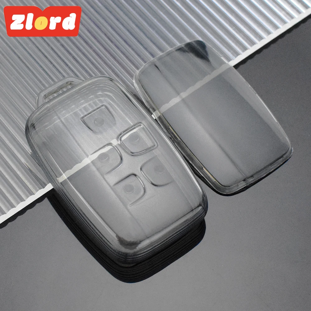 For Land Rover Range Rover Sport Velar Evoque Freelander2 Discovery Jaguar XF XJ XJL XE 5 Buttons Transparent Car Key Case Cover