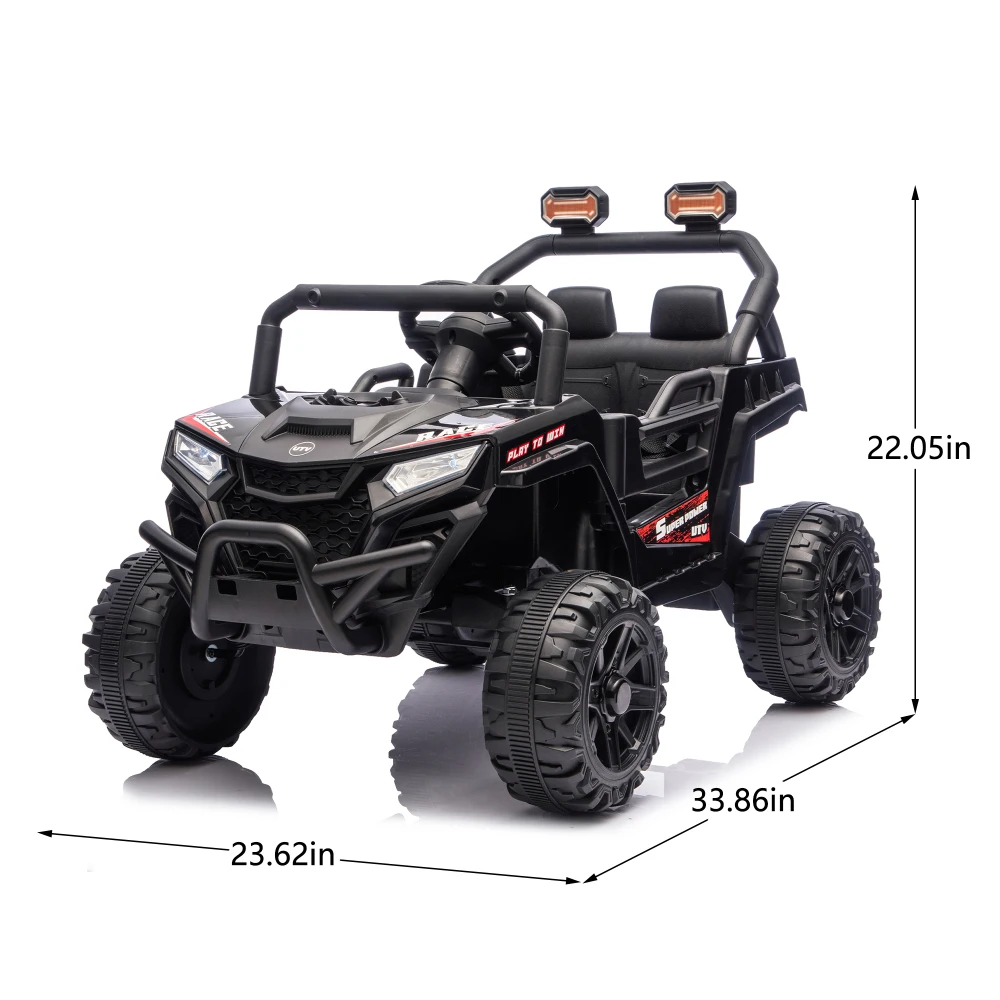 12V 2WD Kids Ride On UTV with Remote Control, Dual Motor Electric Car with 4-Wheel Suspension, Anti-Collision Bar, High Chassis, Anti-Slip Wheels, Bluetooth MP3, 3-Speed Control, 2-Hour Runtime for Kids Ages 3-5,Black,Pink,Blue