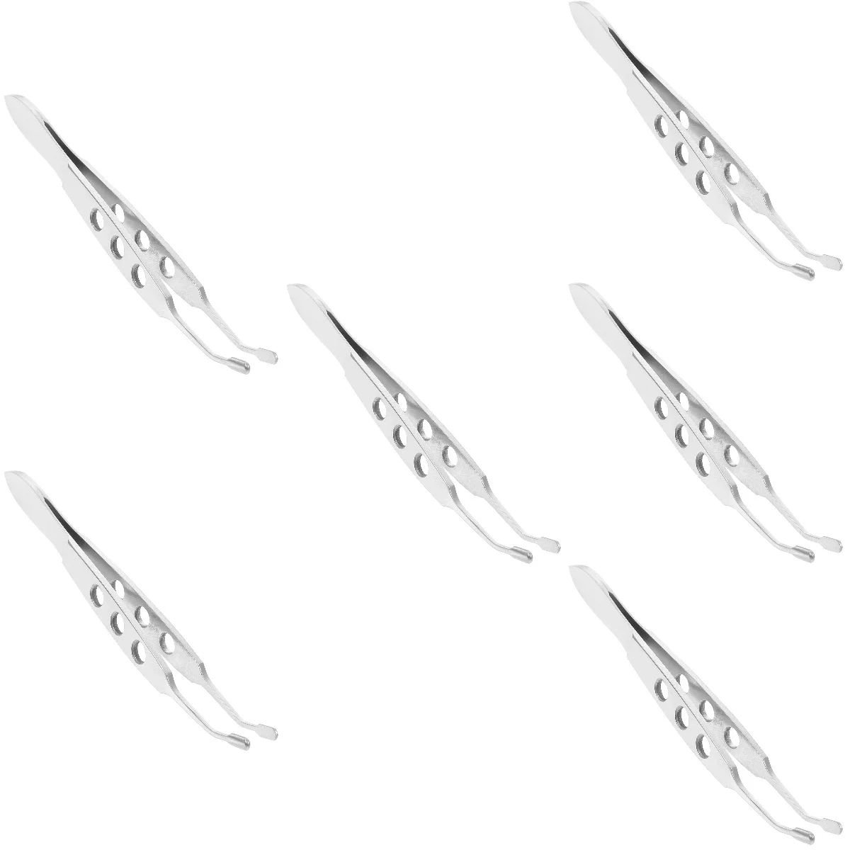 

6pcs Set of 6 Massage Tools Meibomian Glands Expressor Extractor Professional Compressor Stainless Steel Silver Eyelid