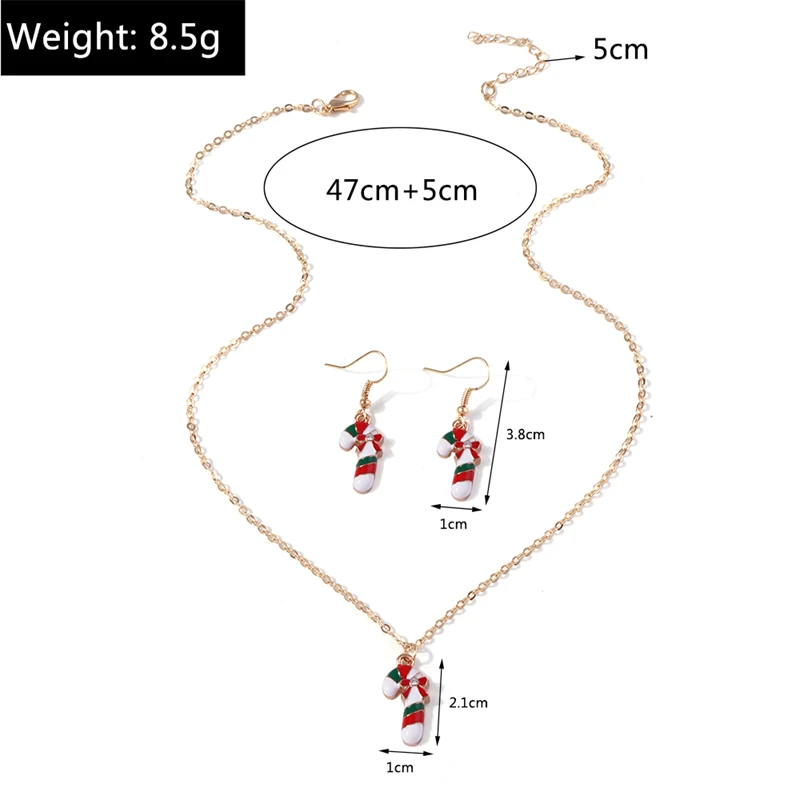Mode Frohe Weihnachten Baum Schneemann Hirsch Baum Halskette Ohrringe Schmuck-Set für Frauen Mädchen Neujahr Festival Schmuck Geschenke – Detail 11
