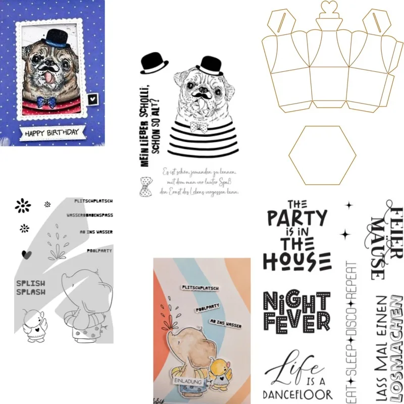 Night Fever Mini Coastal Greetings - Troqueles de corte de metal y plantilla de estampado para decoración de álbumes de recortes y diarios, plantilla de grabado en relieve, para manualidades y tarjetas de felicitación