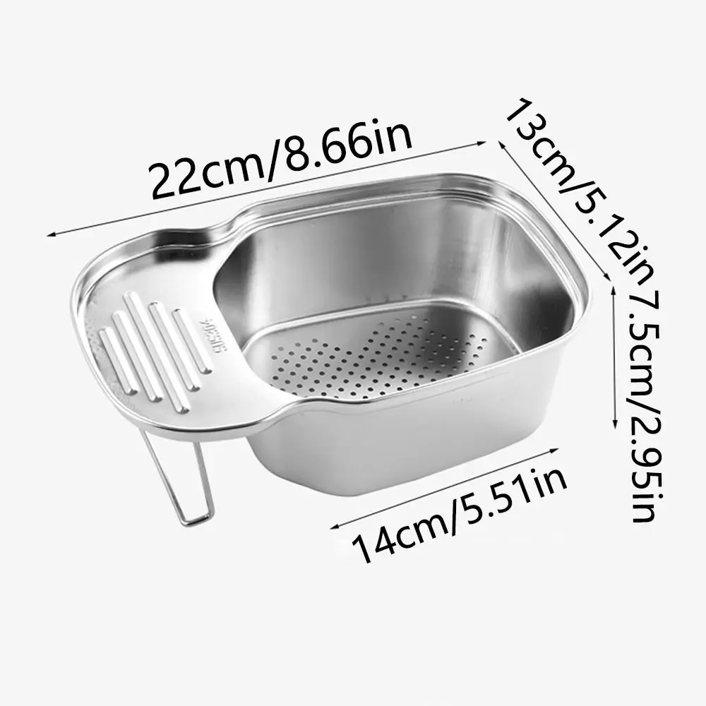 Filtro de residuos de alimentos de acero inoxidable, cesta coladora de fregadero colgante de gran capacidad, fácil de instalar, en forma de sillín