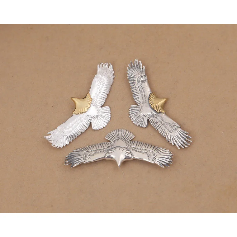 Factory wholesale S925 sterling silver men's classic retro Thai silver large, medium and small golden eagle pendant series