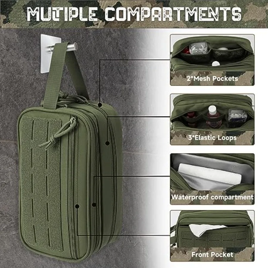Tactical Toiletry Bag For Men Hygiene Bag EDC Military Tool Molle Pouches Small Dopp Kit Mens Shaving Kit Travel Shower Ba