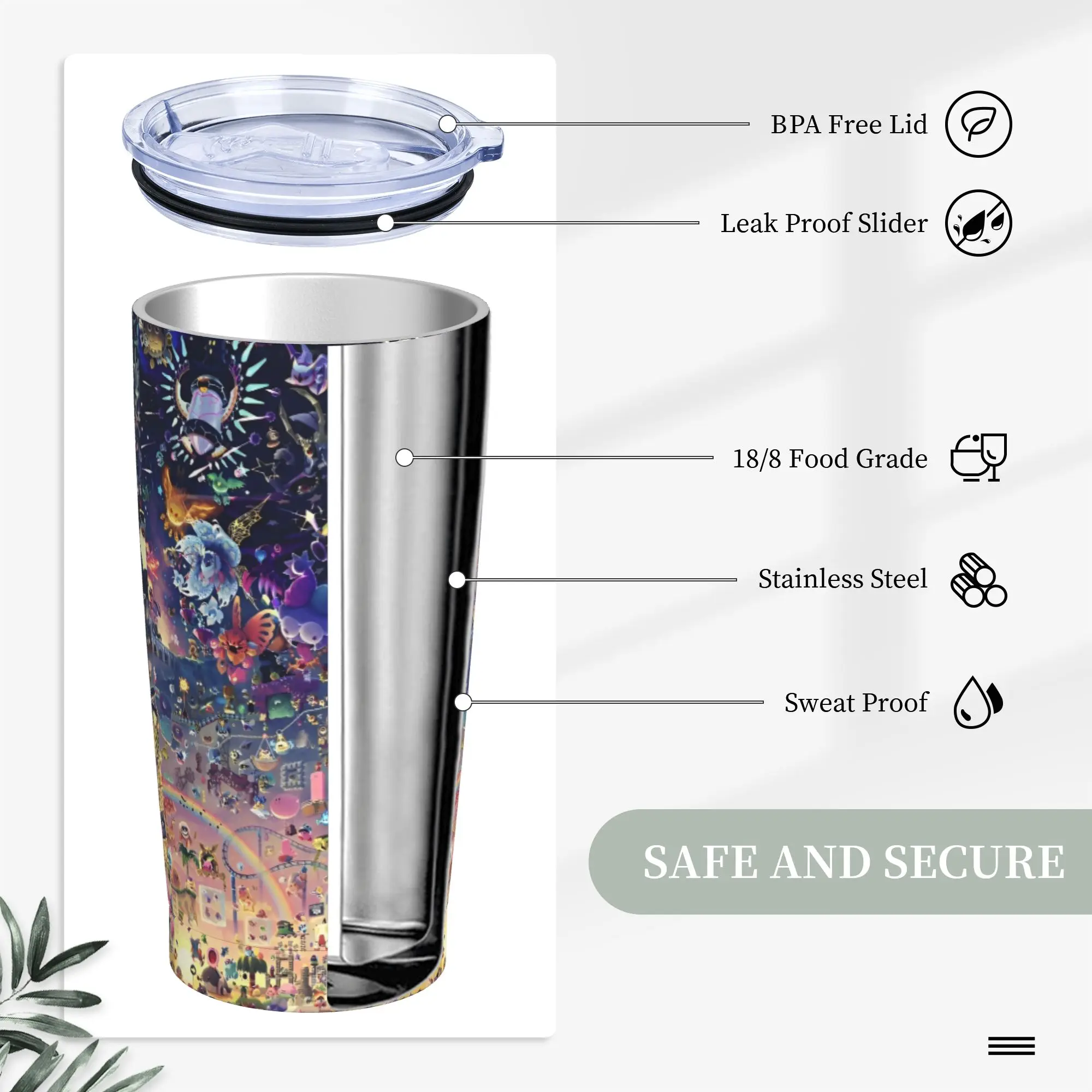 Cookie Run Kingdom Tumbler Vacuum Insulated Action Gacha Game Thermal Cup Vacuum Flask Travel Outdoor Mug Water Bottle, 20oz - view 3